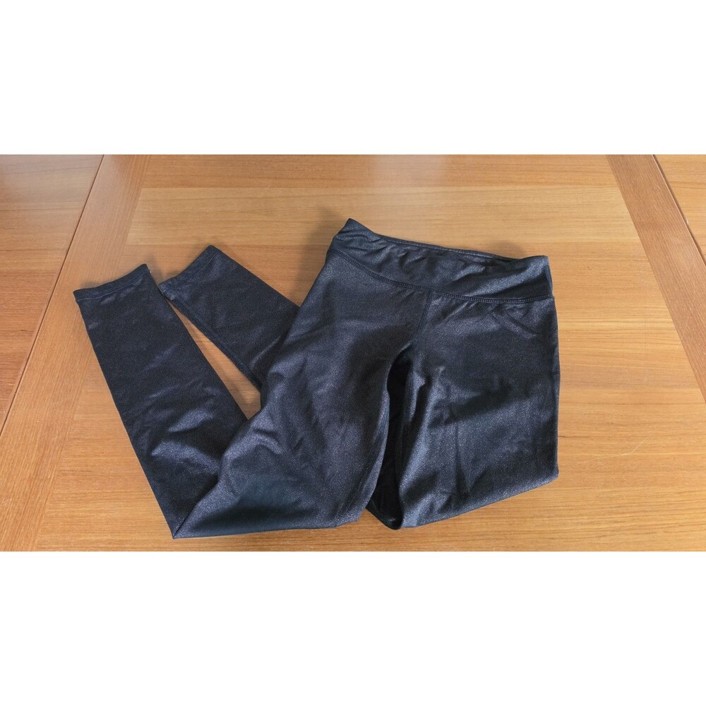 90 Degree By Reflex Girls Dark Shimmery Leggings Size L (12) READ Description